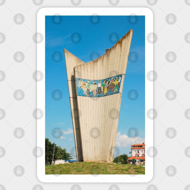 Monument in Plovanija Sticker by jojobob